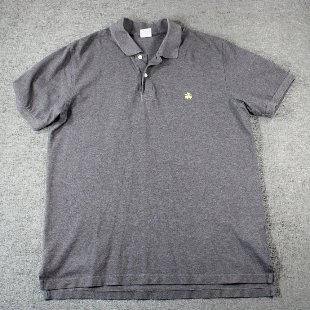 Brooks Brothers 1818 Performance Polo Shirt Mens XL‎ Slim Fit Gray Cotton Pique